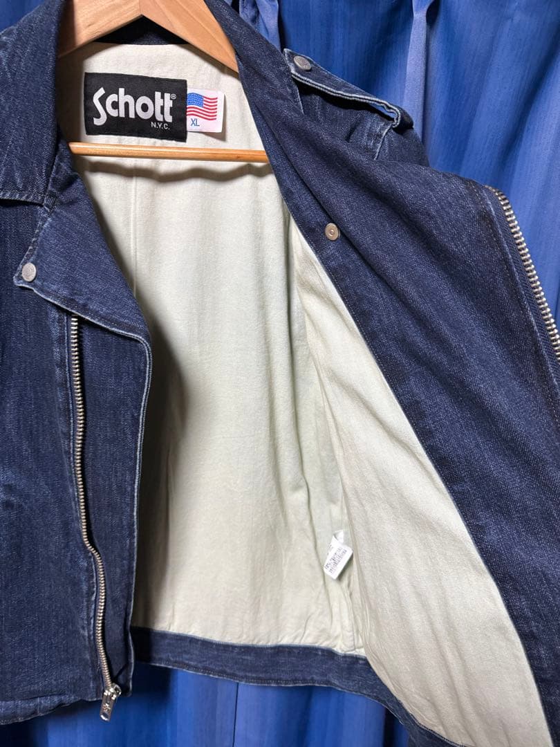 Schott ショット ダブル ライダースジャケット デニムジャケット XL