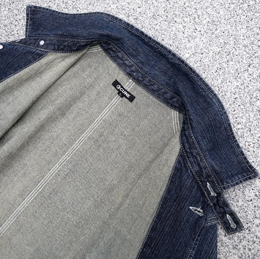 美品 L CUNE キューン デニム カバーオール USED加工