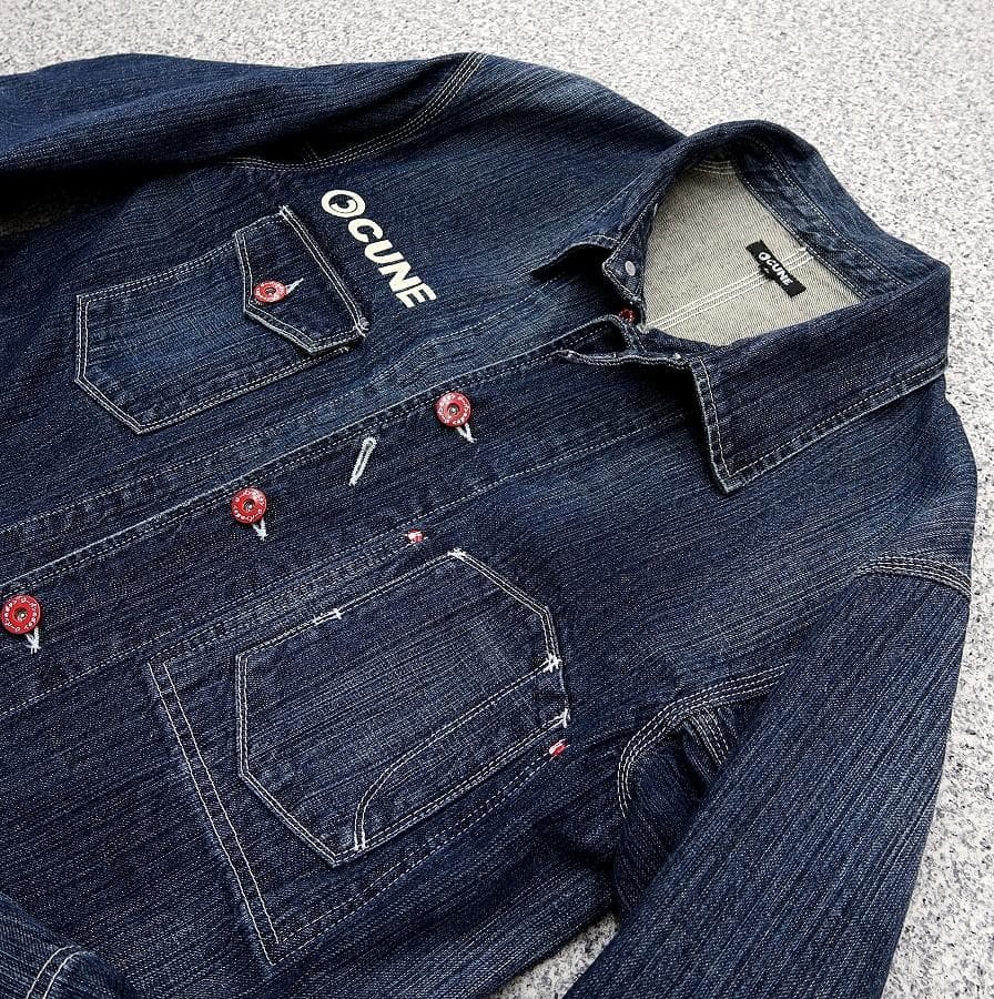 美品 L CUNE キューン デニム カバーオール USED加工