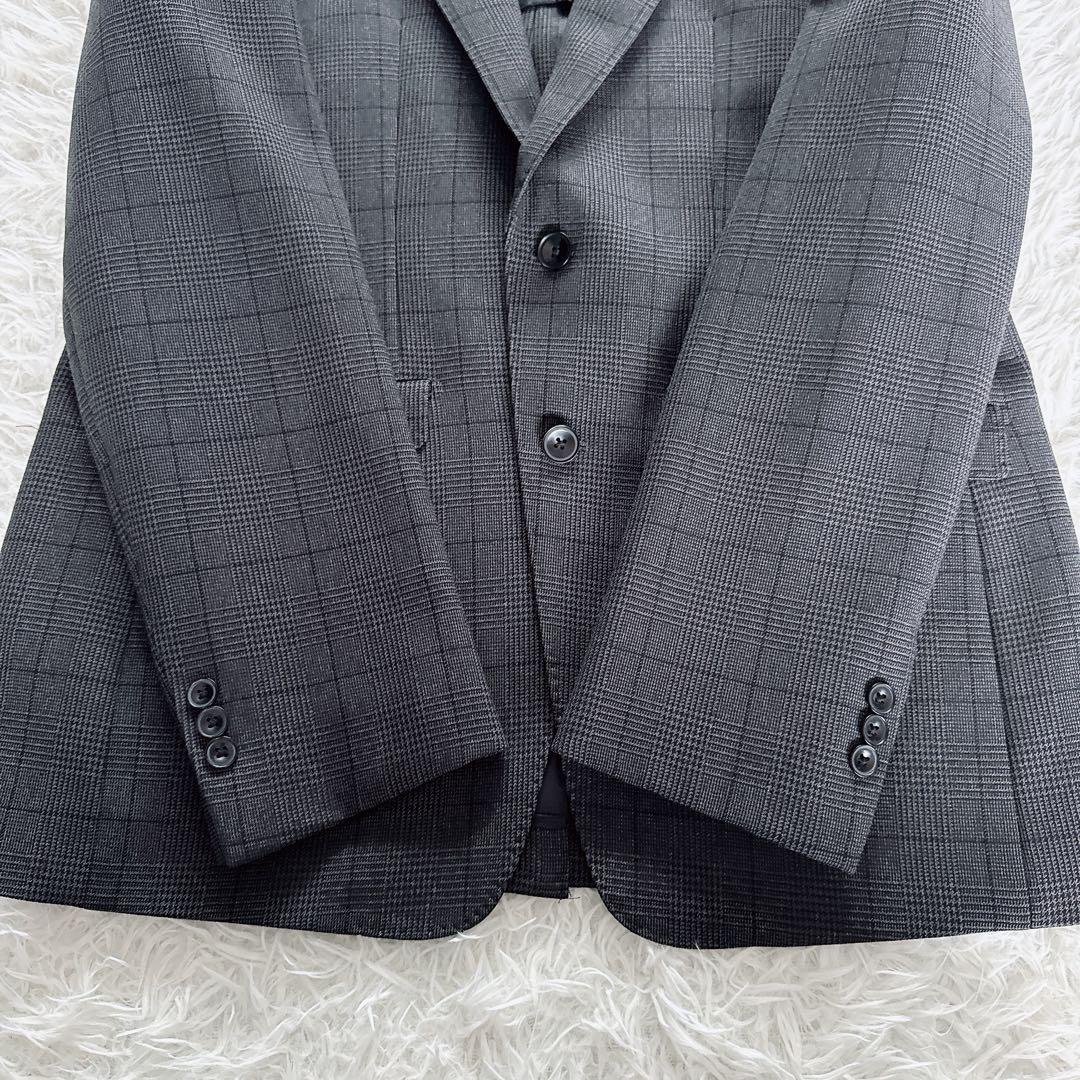 【スーツセレクト】4S スリーピース スーツ グレー チェック AB6 手洗い可