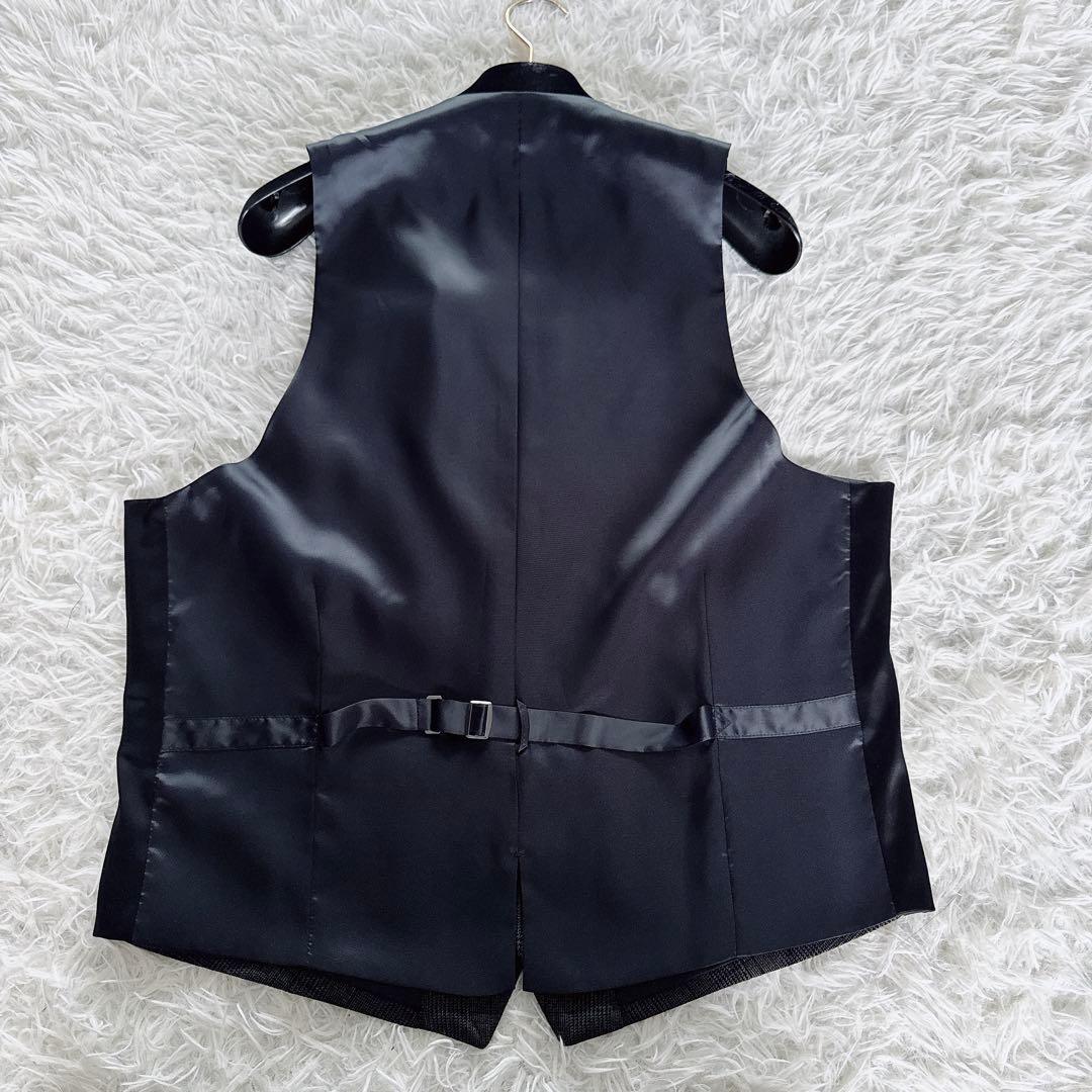 【スーツセレクト】4S スリーピース スーツ グレー チェック AB6 手洗い可