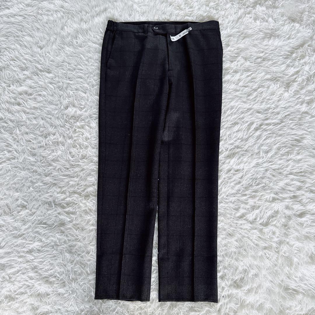 【スーツセレクト】4S スリーピース スーツ グレー チェック AB6 手洗い可