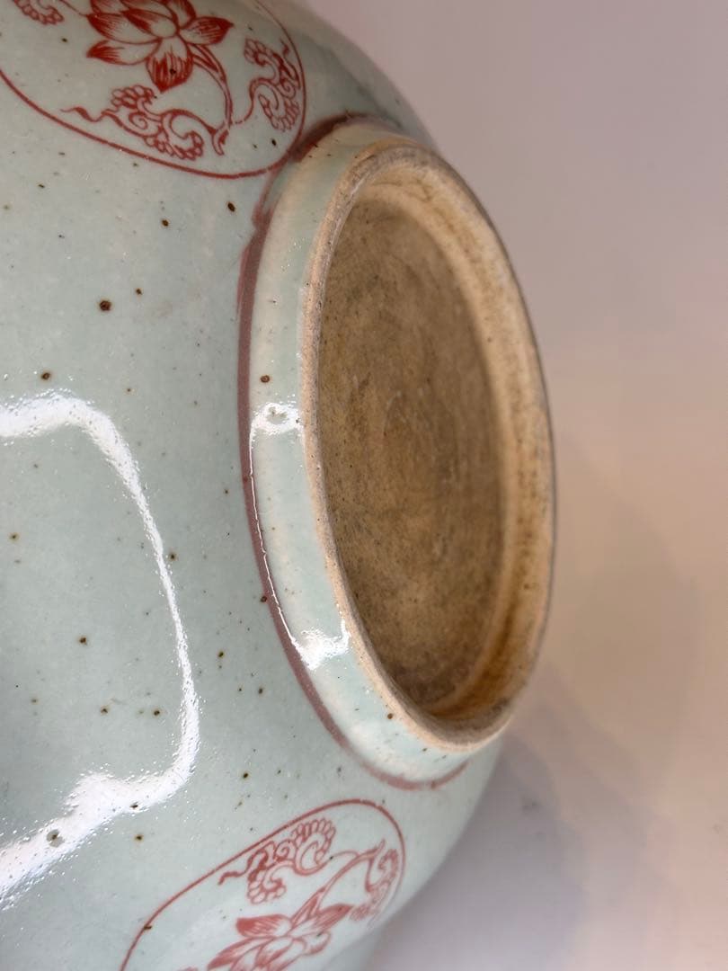 中国 明時代 釉裏紅 荷花文 皿 古陶磁 骨董品 美術品