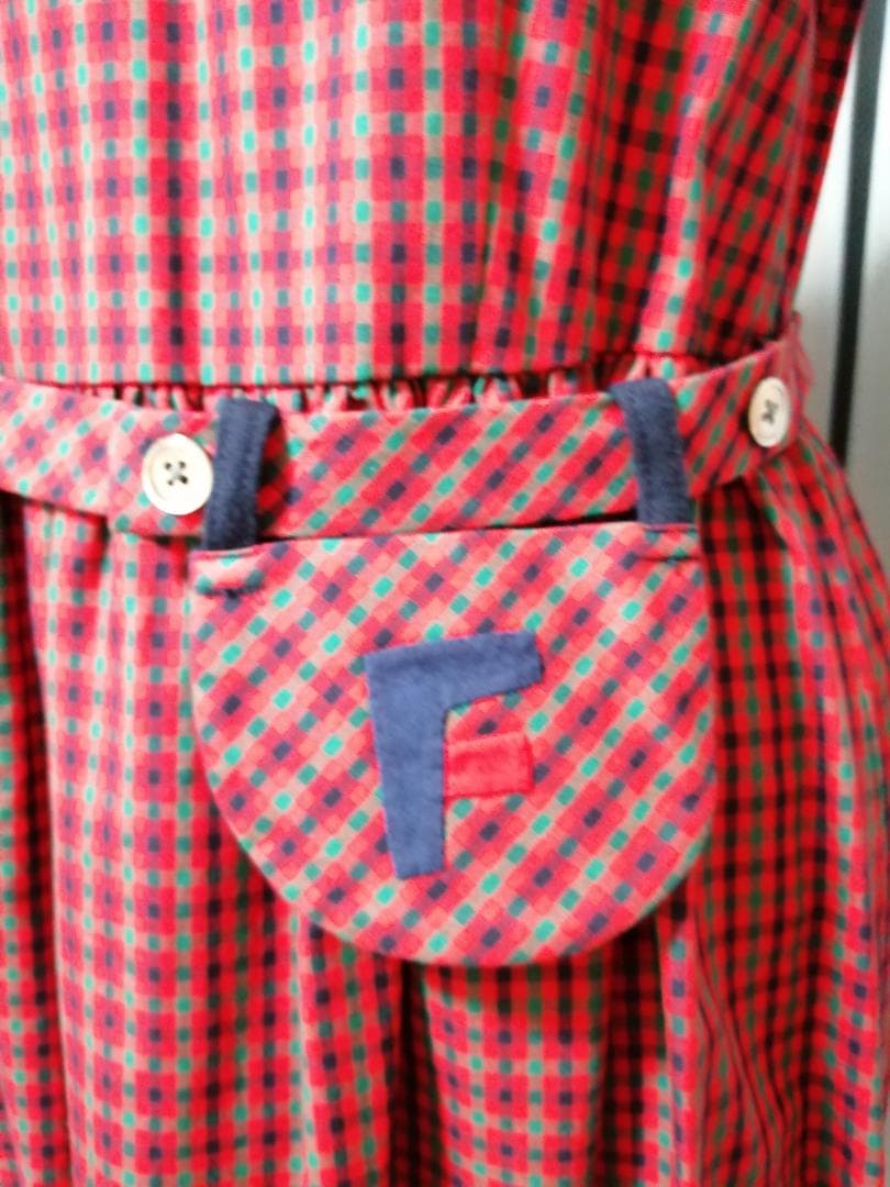 ファミリア　ボレロ付きワンピース　160cm　赤チェック柄