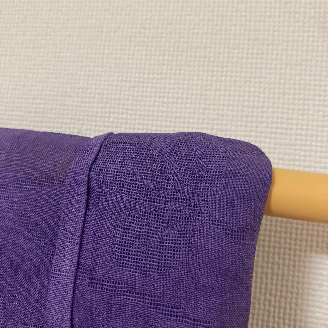 本麻　洗える長襦袢　カラー襦袢　桔梗色　紫　リサイクル　夏襦袢　管理tn