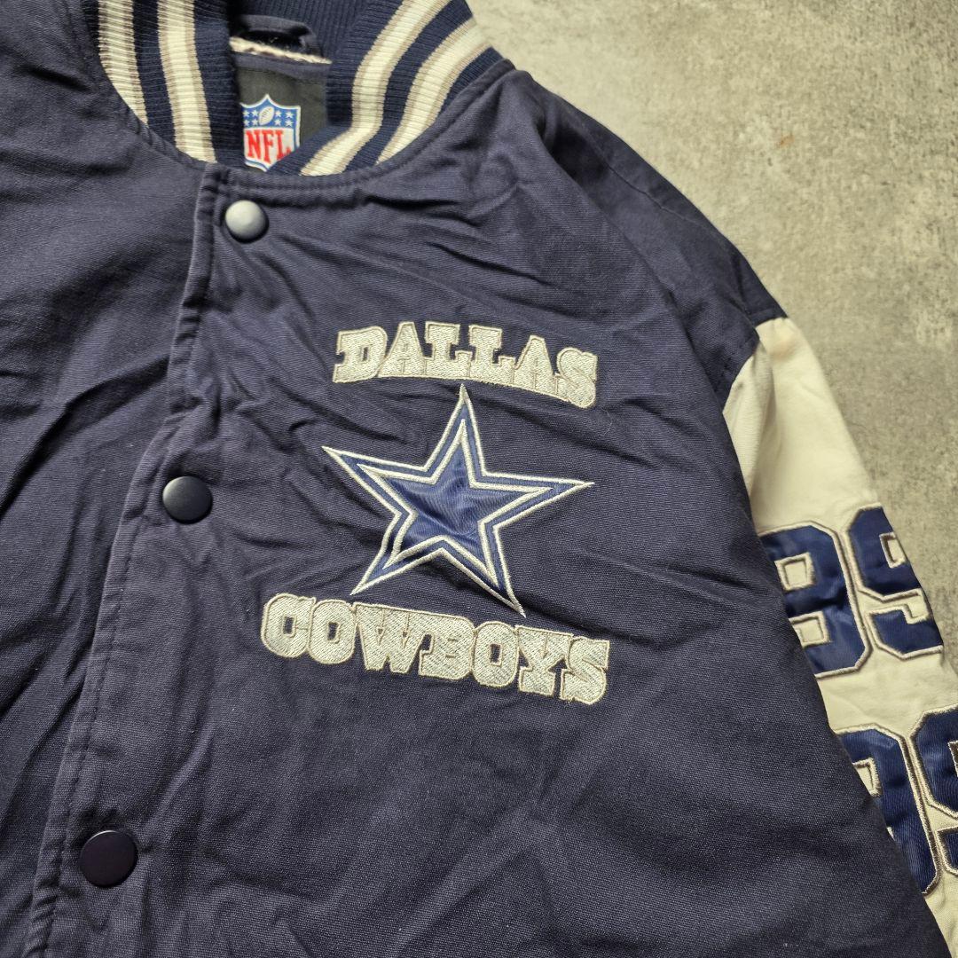 激レアNFLダラスカウボーイズスタジャンスーパーボウルアメフトフェード紺色古着L