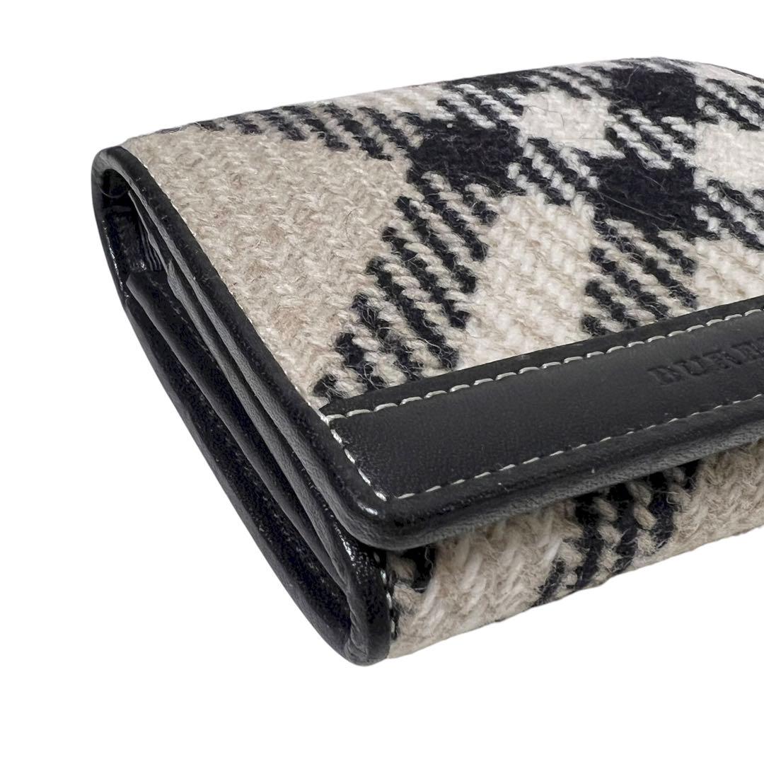 美品 BURBERRY バーバリー メガチェック ケース ウール ブラック