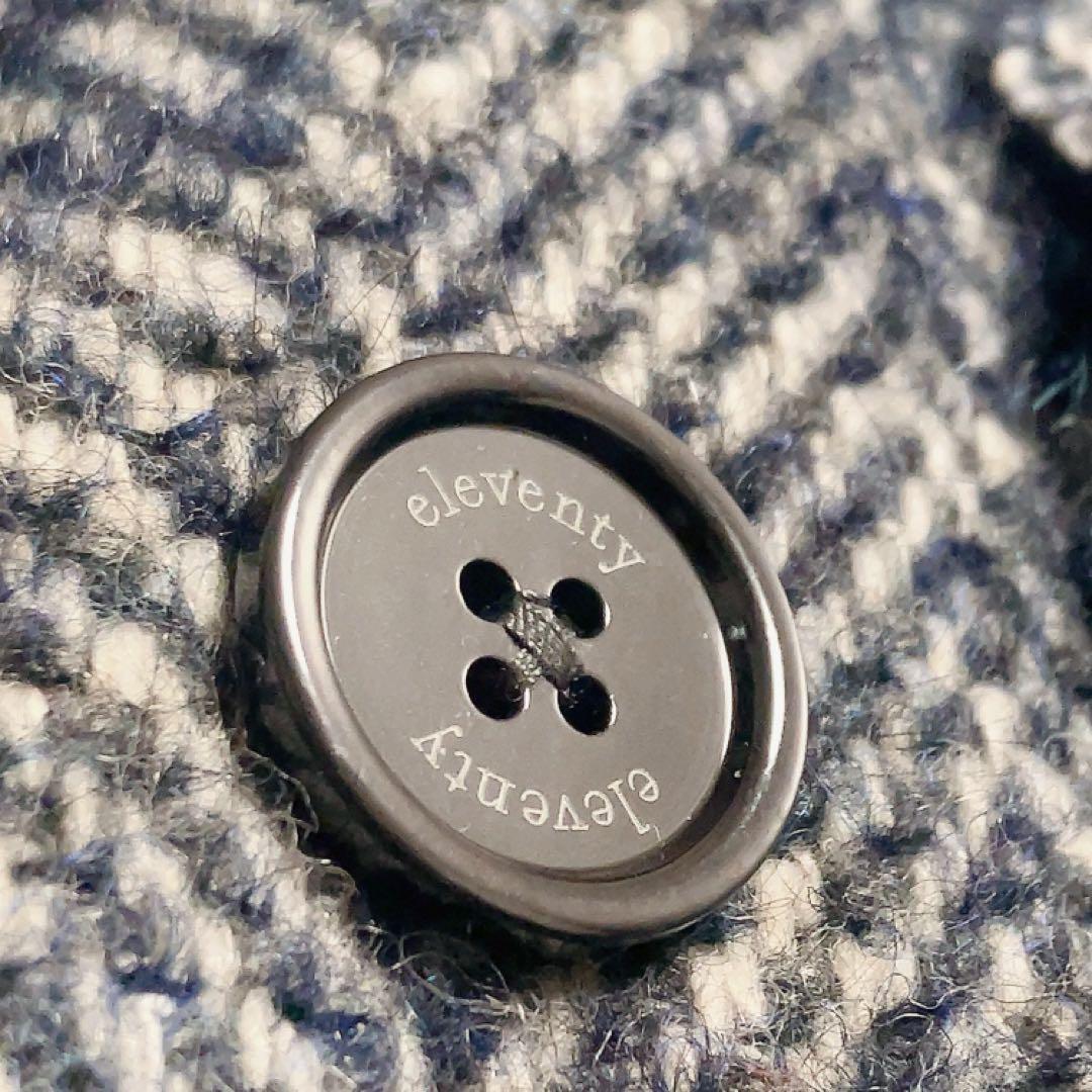 【アルパカ・シルク・モヘヤ】eleventy　ポロコート　ミックスツイード　48