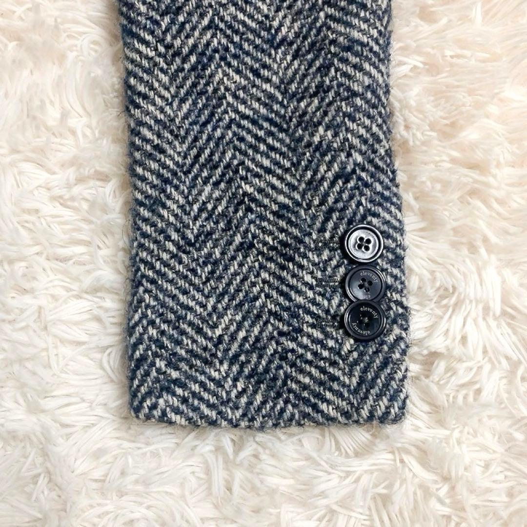 【アルパカ・シルク・モヘヤ】eleventy　ポロコート　ミックスツイード　48