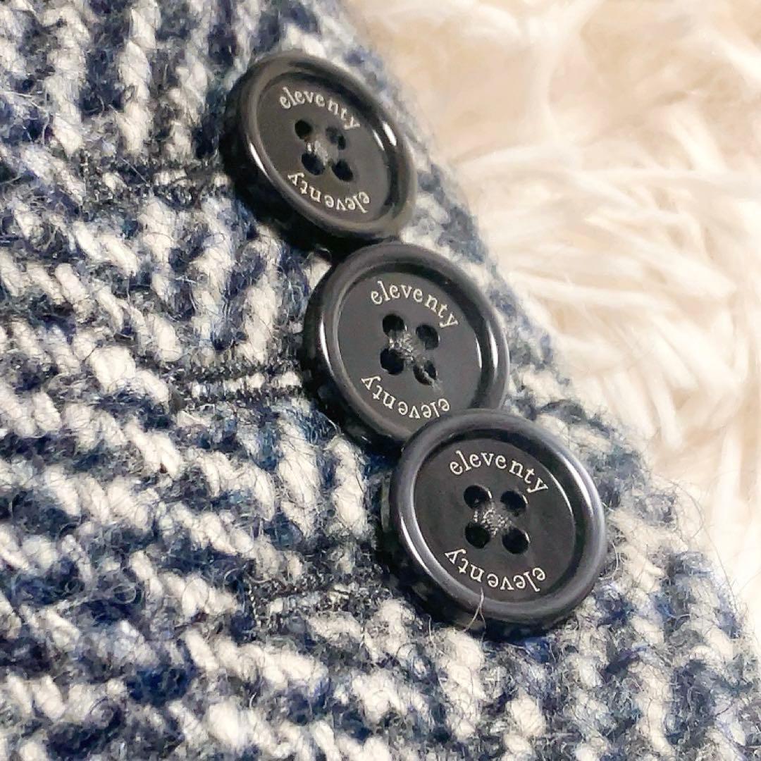 【アルパカ・シルク・モヘヤ】eleventy　ポロコート　ミックスツイード　48