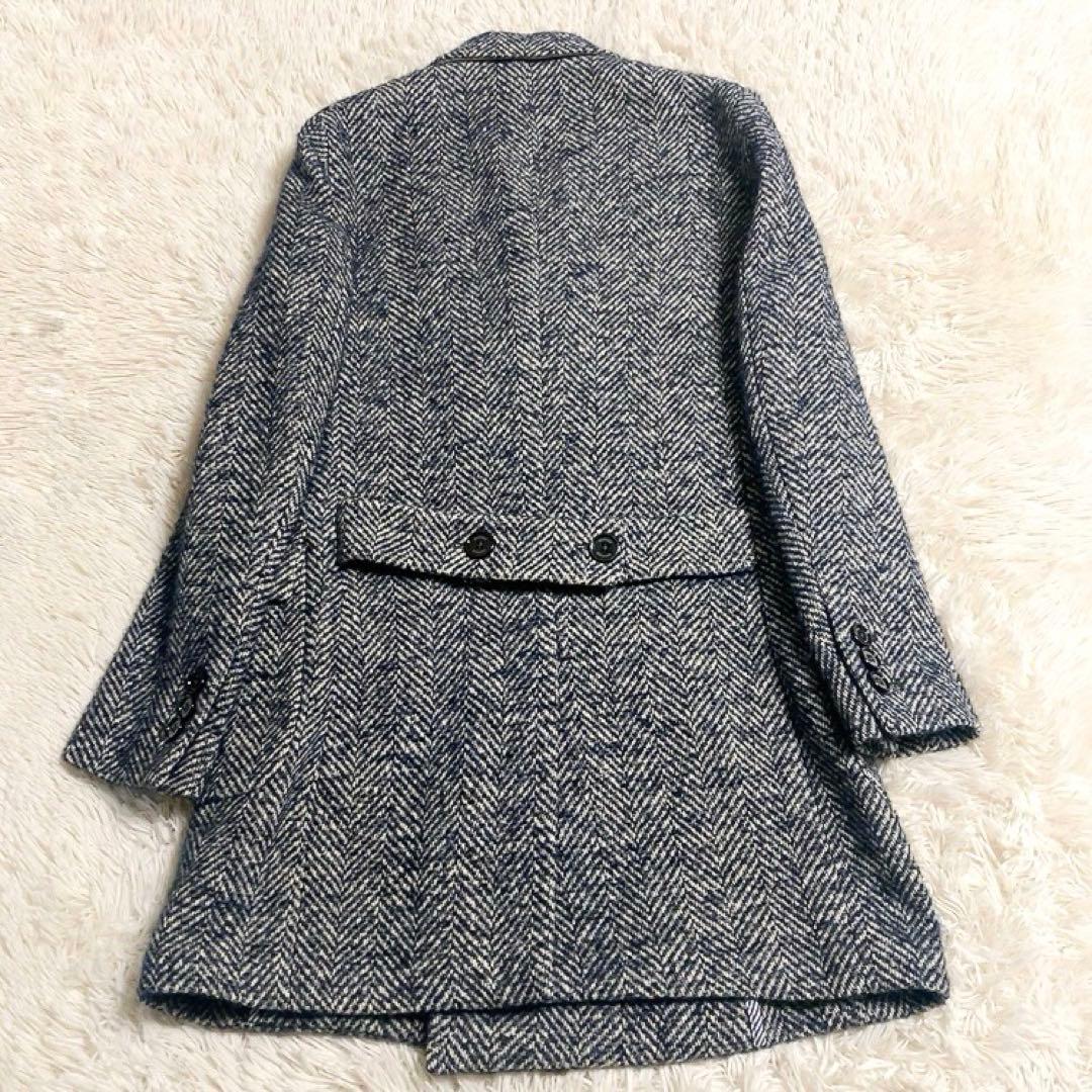 【アルパカ・シルク・モヘヤ】eleventy　ポロコート　ミックスツイード　48