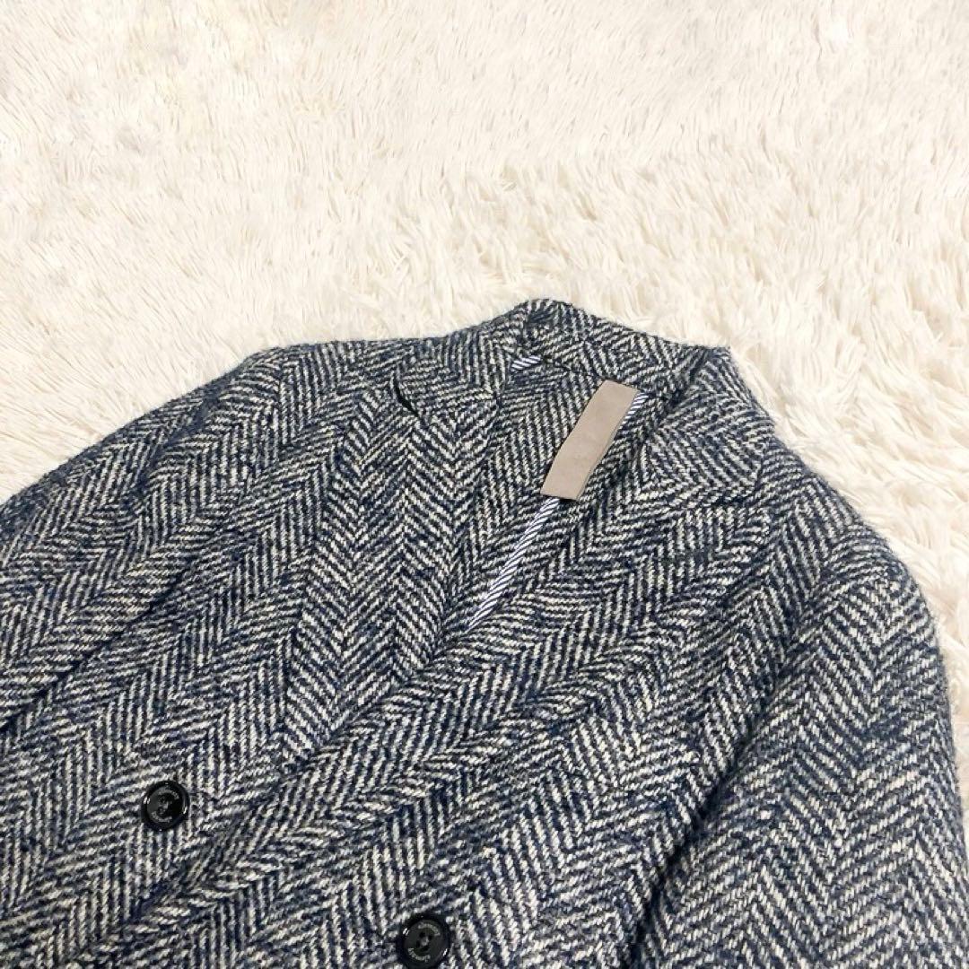 【アルパカ・シルク・モヘヤ】eleventy　ポロコート　ミックスツイード　48