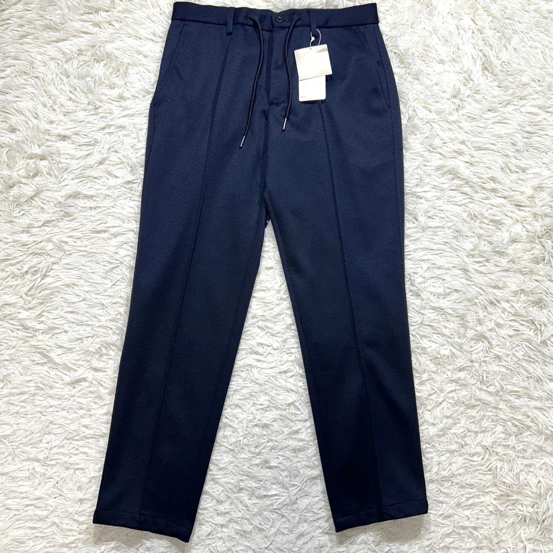 未使用タグ付【金のパジャマスーツ】プレミアムウールジャージセット 紺無地調　M