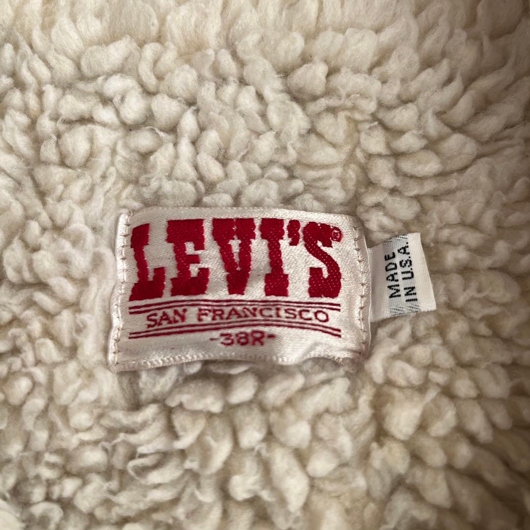 80s LEVI'S 裏ボア 先染め ブラック Gジャン アメリカ製 38R