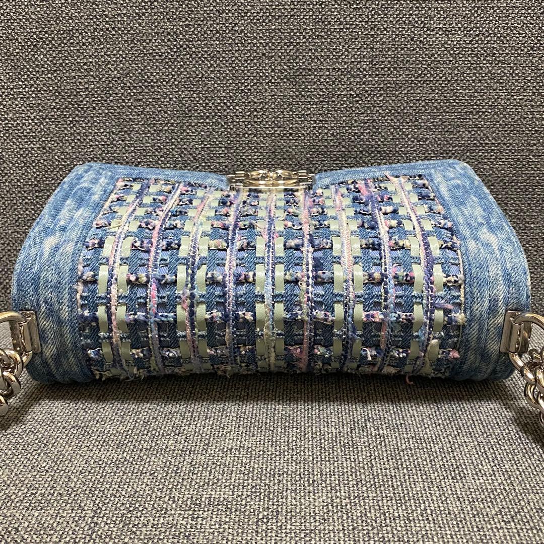 シャネル CHANEL ボーイシャネル コットンツイードデニムチェーンショルダー