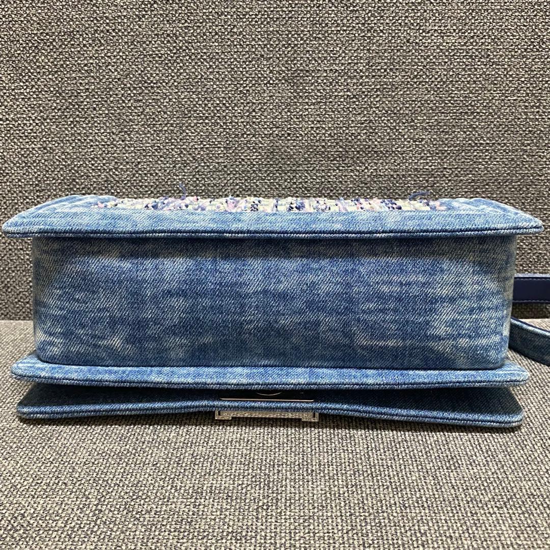 シャネル CHANEL ボーイシャネル コットンツイードデニムチェーンショルダー