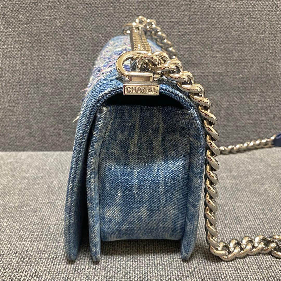 シャネル CHANEL ボーイシャネル コットンツイードデニムチェーンショルダー
