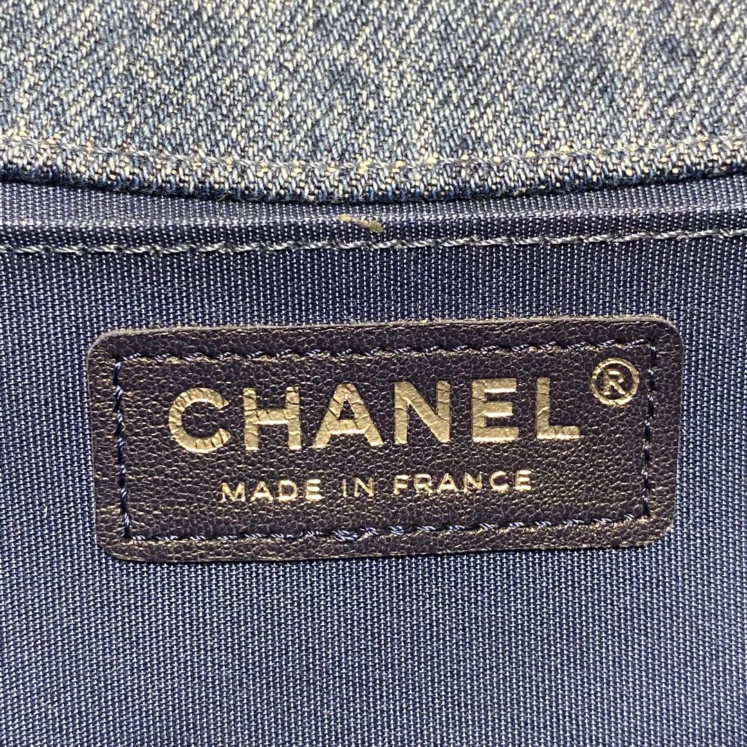 シャネル CHANEL ボーイシャネル コットンツイードデニムチェーンショルダー