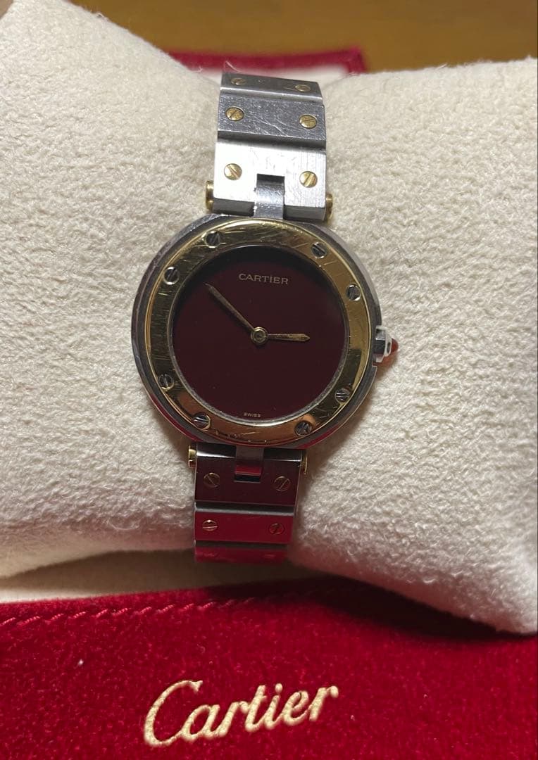 希少　Cartier サントス ヴァンドーム ボルドー 腕時計　タンク　ガルべ