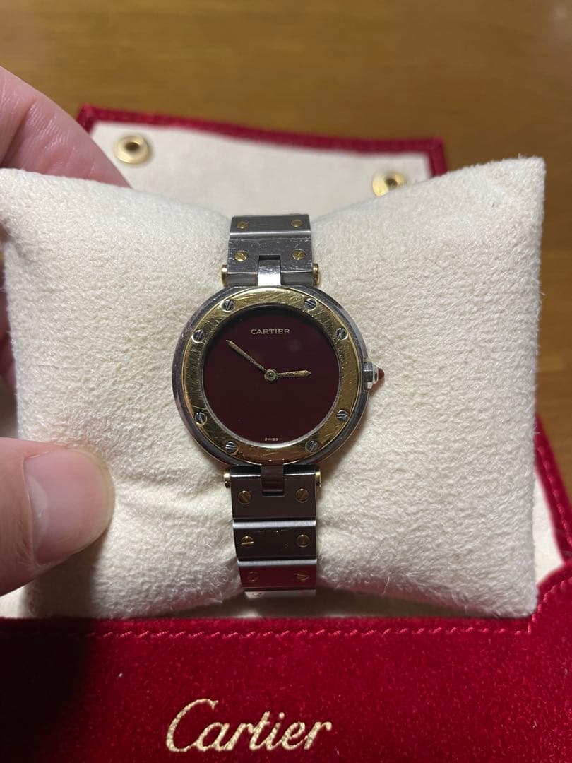 希少　Cartier サントス ヴァンドーム ボルドー 腕時計　タンク　ガルべ