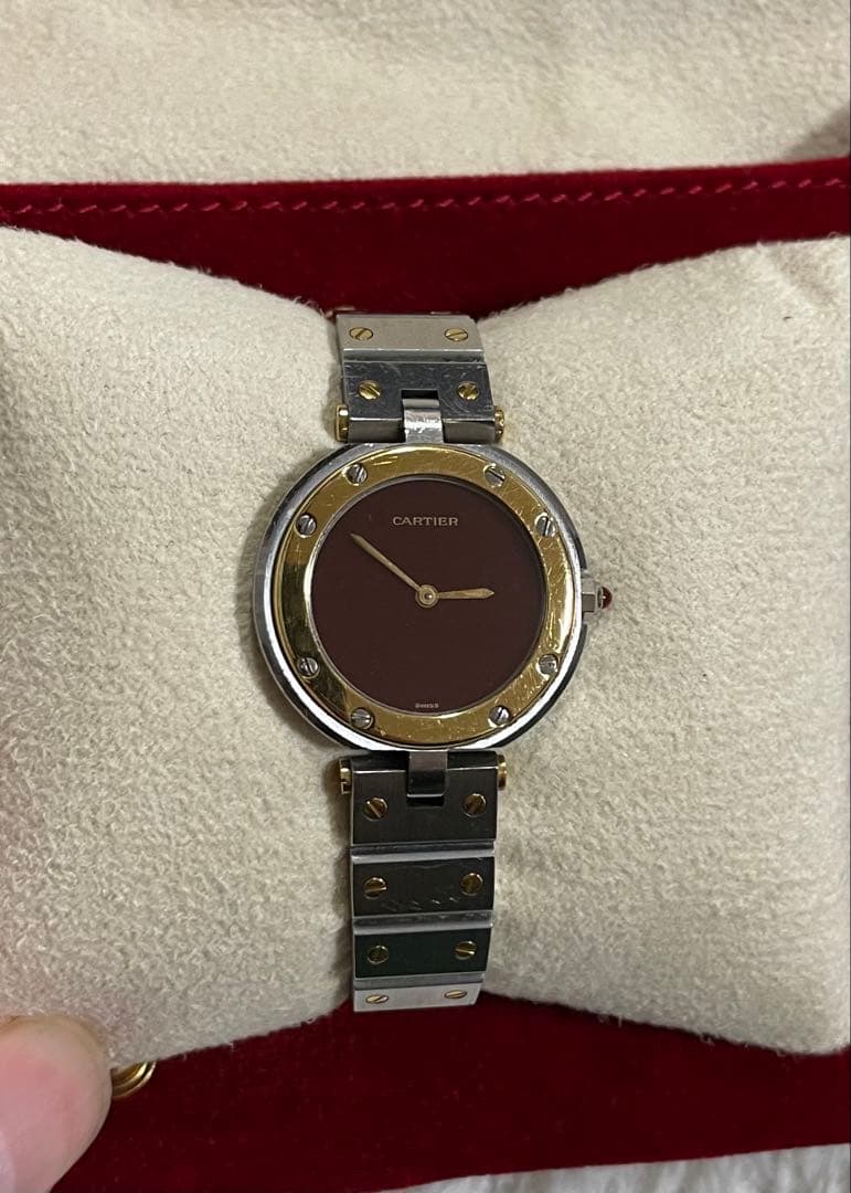 希少　Cartier サントス ヴァンドーム ボルドー 腕時計　タンク　ガルべ