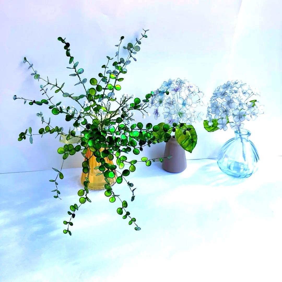 ユーカリグニーブーケ　ワイヤークラフト　ディップアート　壁飾り　インテリア