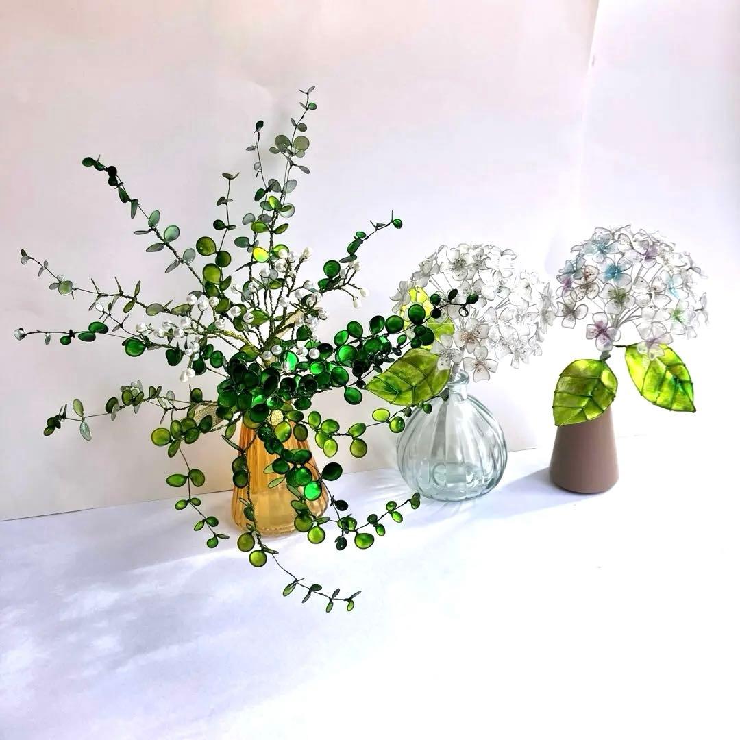 ユーカリグニーブーケ　ワイヤークラフト　ディップアート　壁飾り　インテリア