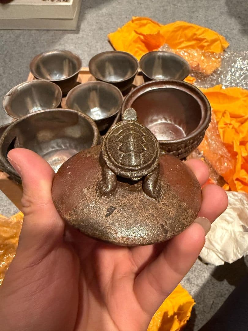 か*る様 (備前手造鶴紋章超細工ぐ茶器)