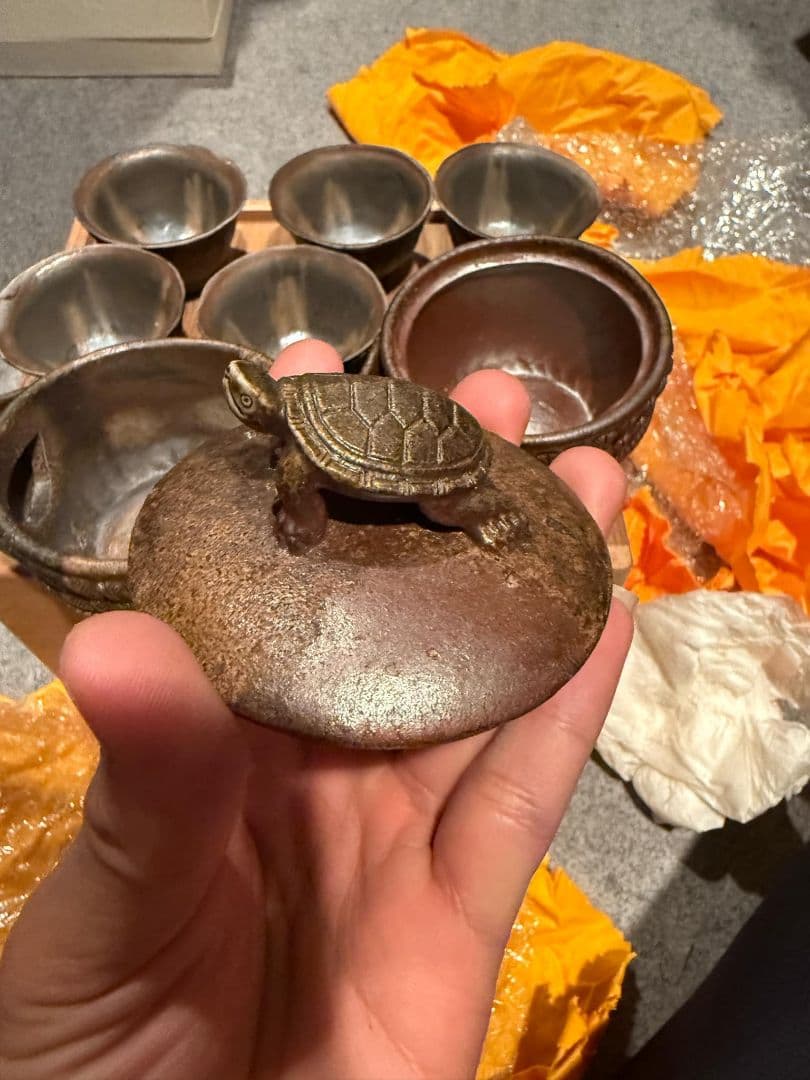 か*る様 (備前手造鶴紋章超細工ぐ茶器)