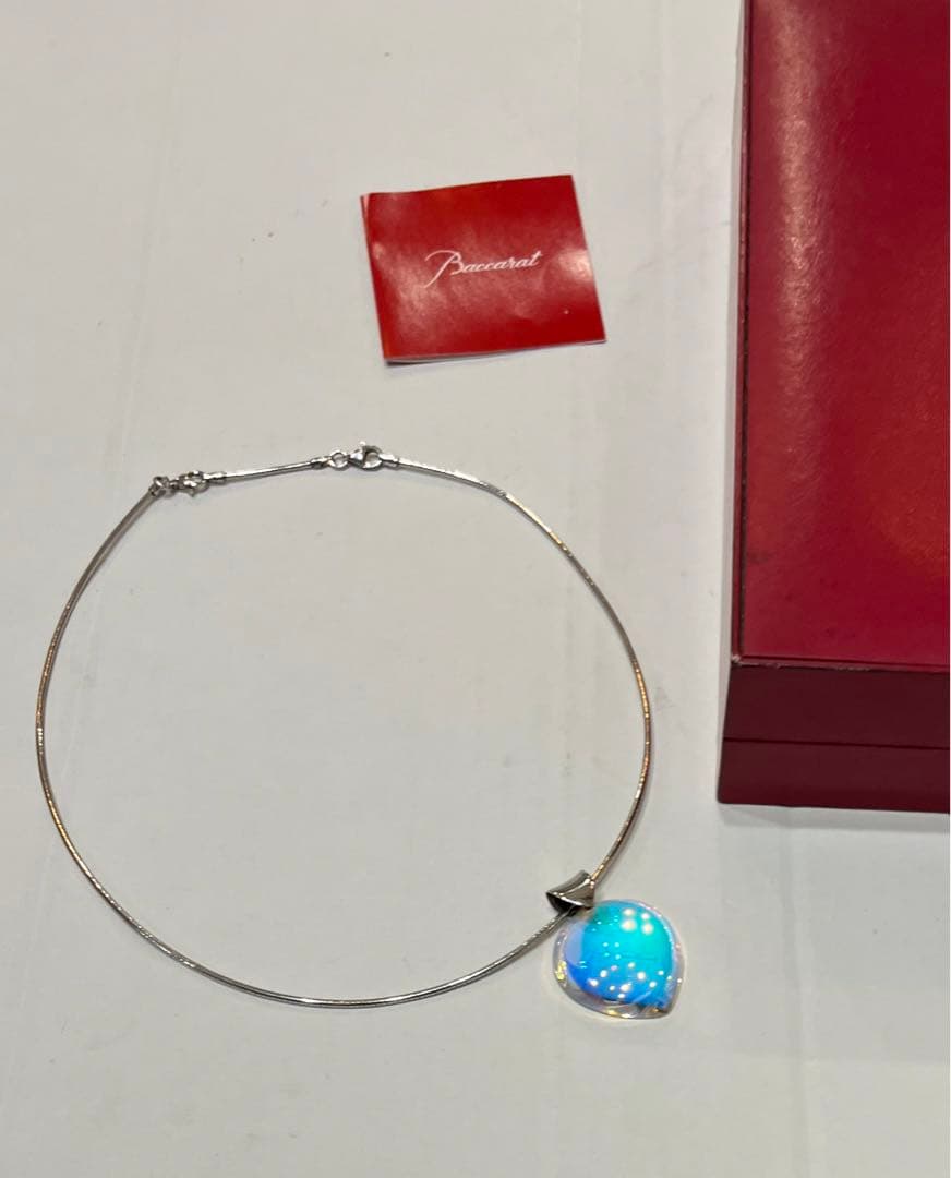 美品☆バカラ タリスマン イリゼ クリア ネックレス オメガチェーン