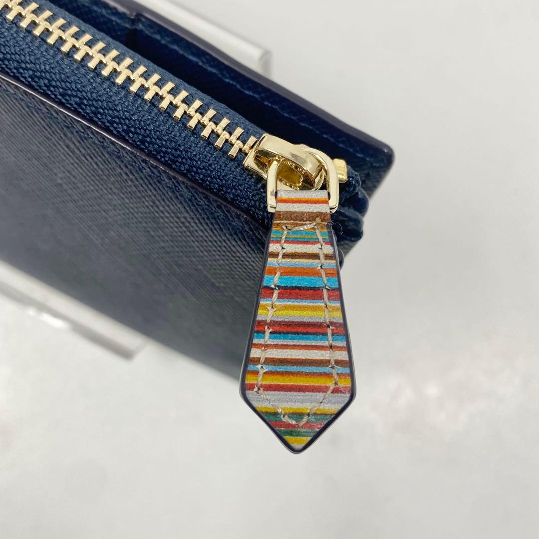 Paul Smith ケース キーケース ジップストローグレイン ネイビー
