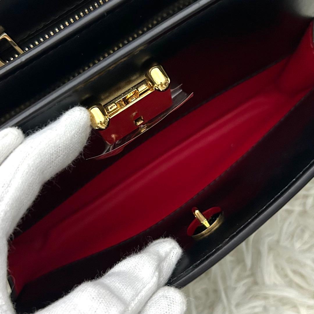 【未使用級】MARNI ナッパ カーフスキン バッグ 2way 定番 ブラック