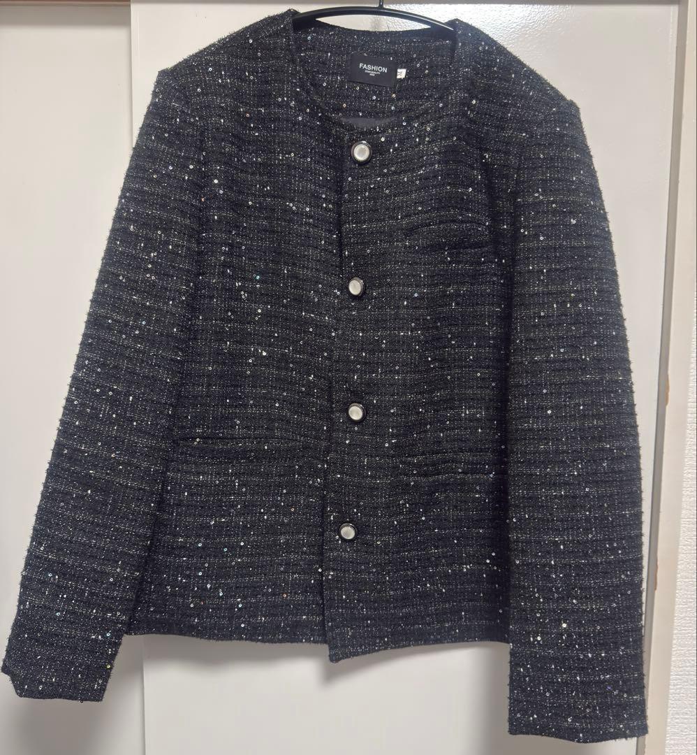 ジャケット・アウター ALUDE no color rainbow lame tweed jacket