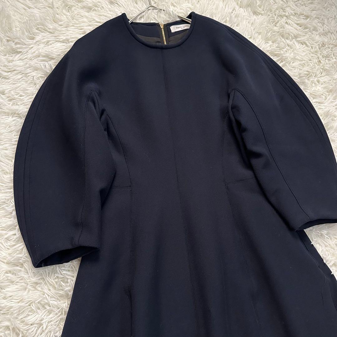 Demi-Luxe BEAMS　コンパクトシームワンピース　ネイビー　サイズ38