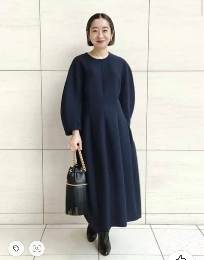 Demi-Luxe BEAMS　コンパクトシームワンピース　ネイビー　サイズ38