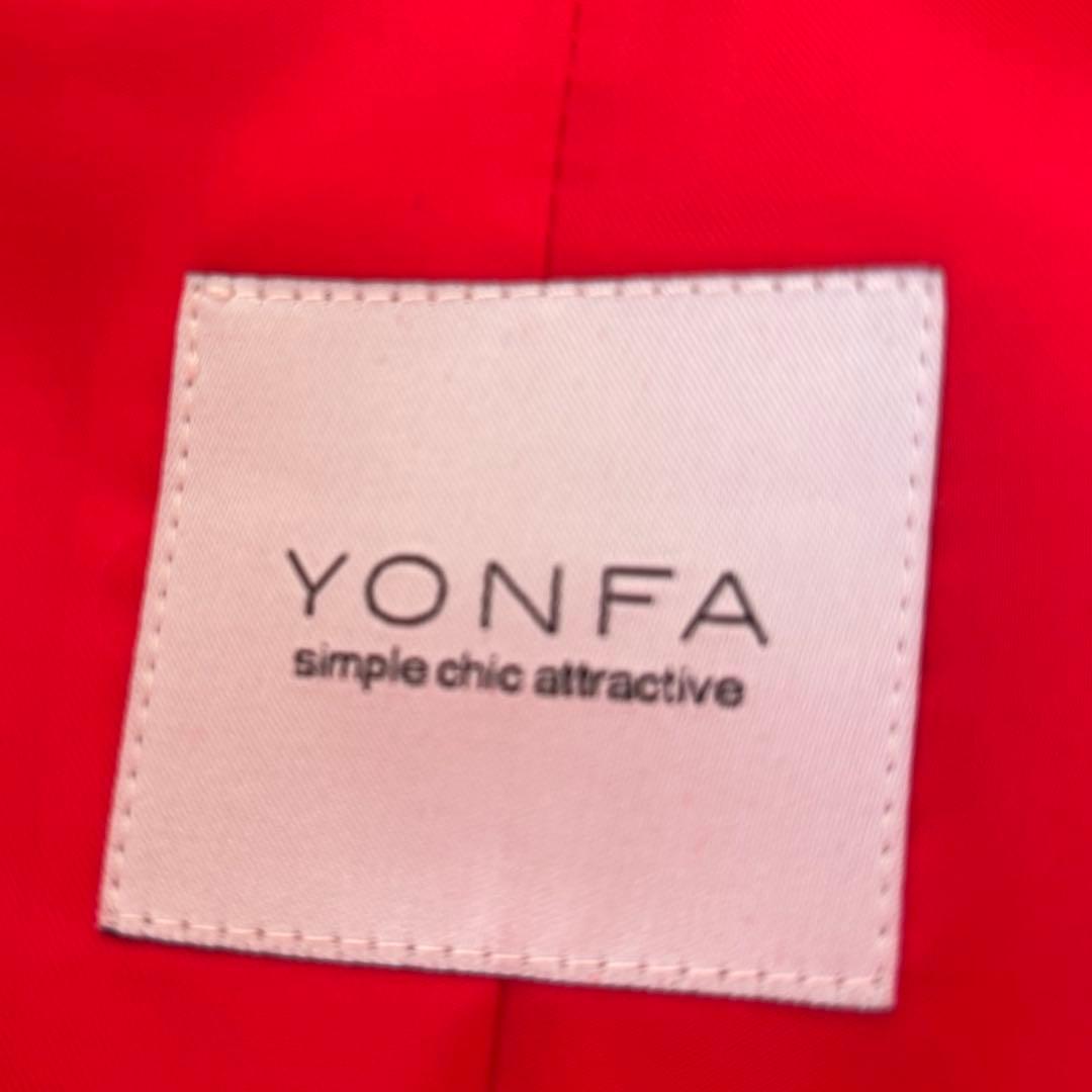 【極美品/完売品】ヨンファ フーデットコート ロング 赤 スリット 韓国