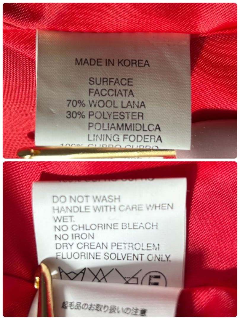 【極美品/完売品】ヨンファ フーデットコート ロング 赤 スリット 韓国