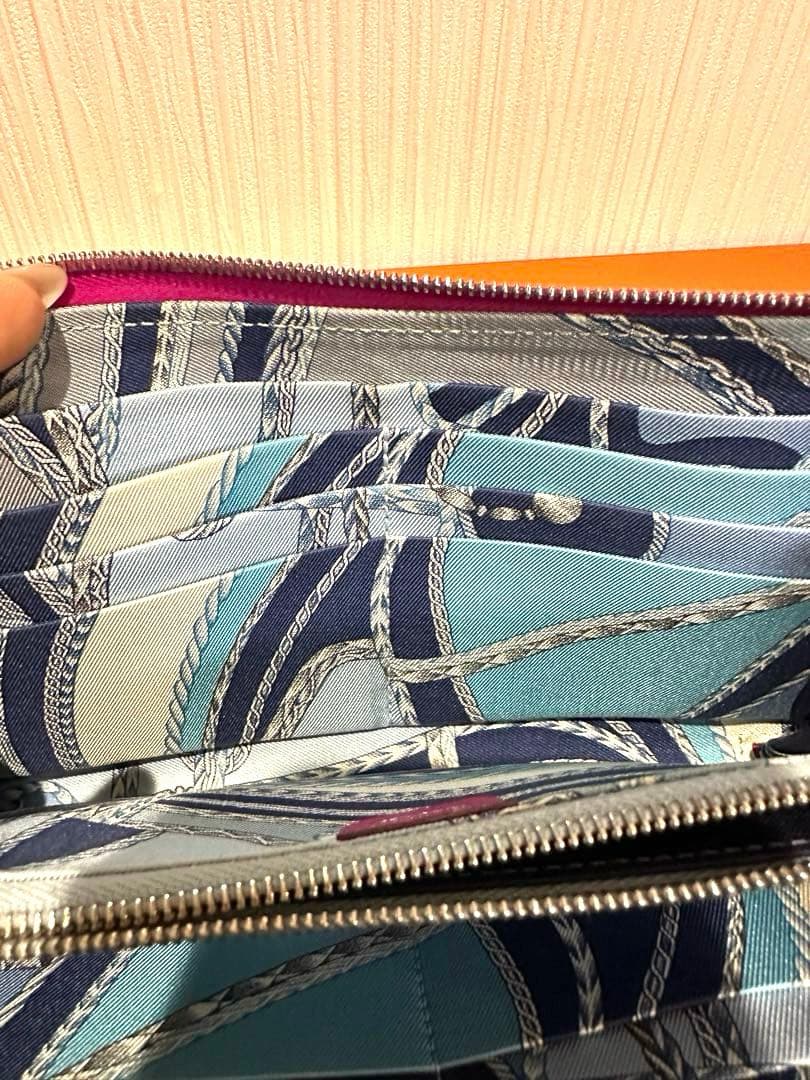 HERMES♡エルメス♡シルクイン♡紫♡パープル♡長財布