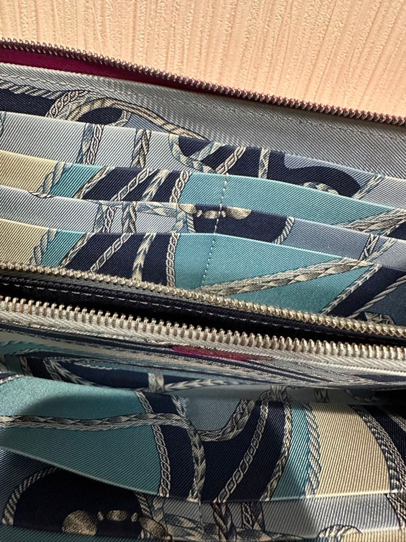 HERMES♡エルメス♡シルクイン♡紫♡パープル♡長財布