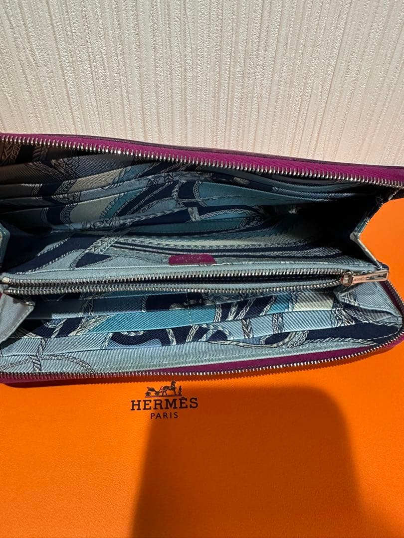 HERMES♡エルメス♡シルクイン♡紫♡パープル♡長財布