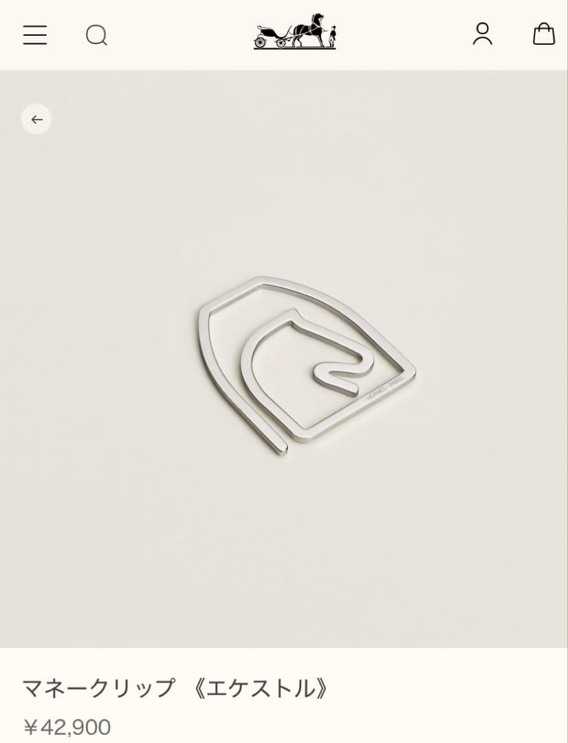 エルメス　HERMES マネークリップ　エケストル　馬　シュヴァル　新品　本物