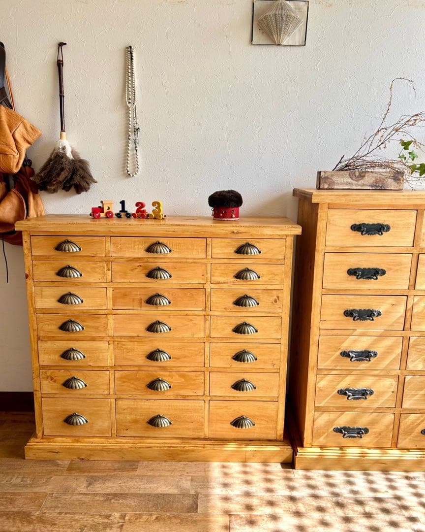 【ハンドメイド】国産ひのき使用　21杯可愛らしいチェスト