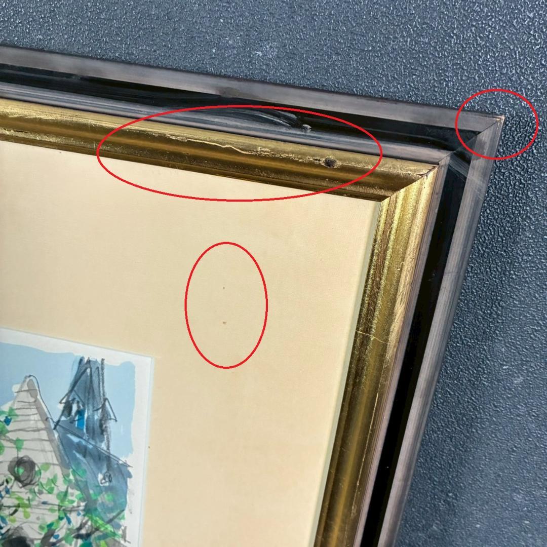 児玉幸雄「パリの朝市」リトグラフ 直筆サイン有 お洒落な額装 フランス