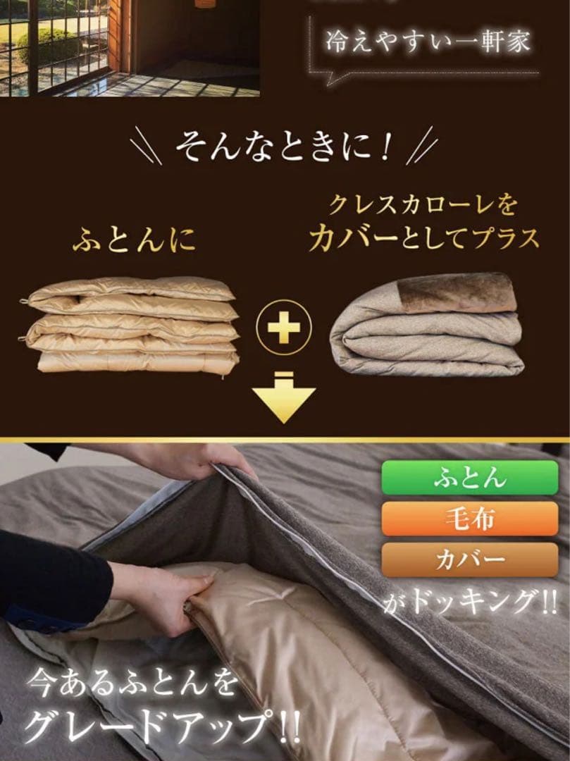 上質なイタリアデザイン【クレスカローレ】オールインワン掛け毛布/ 布団カバー　S