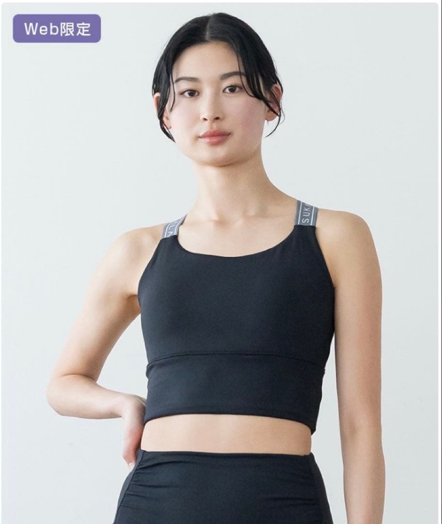 スカーラ　ロゴブラトップ　ブラック ヨガウェア Mサイズ