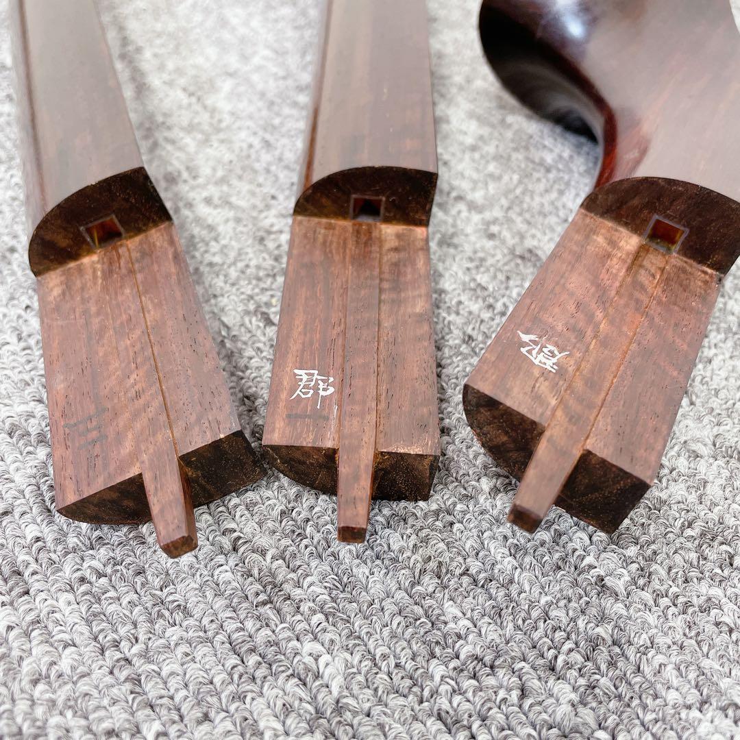 三味線 細棹 金細 トチ紅木 一本溝 綾杉彫り胴 K9 和楽器