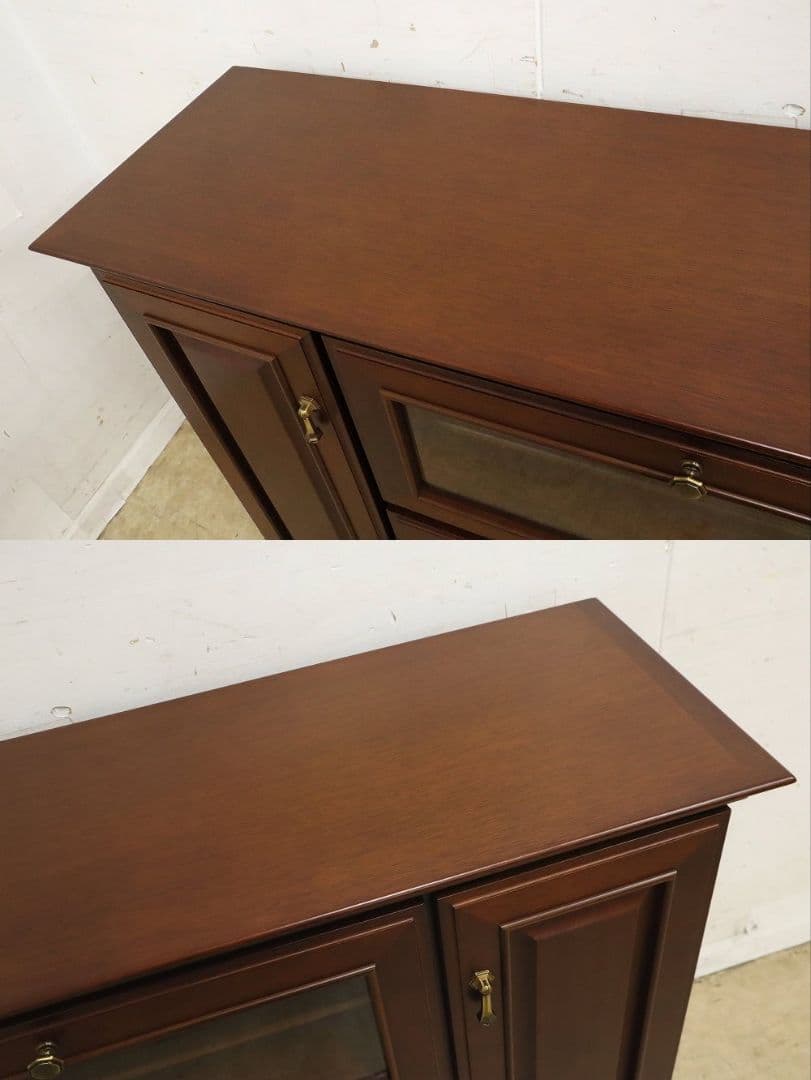 展示品！マルニ【地中海シリーズ】高級サイドボード118・照明付・飾り棚AVボード