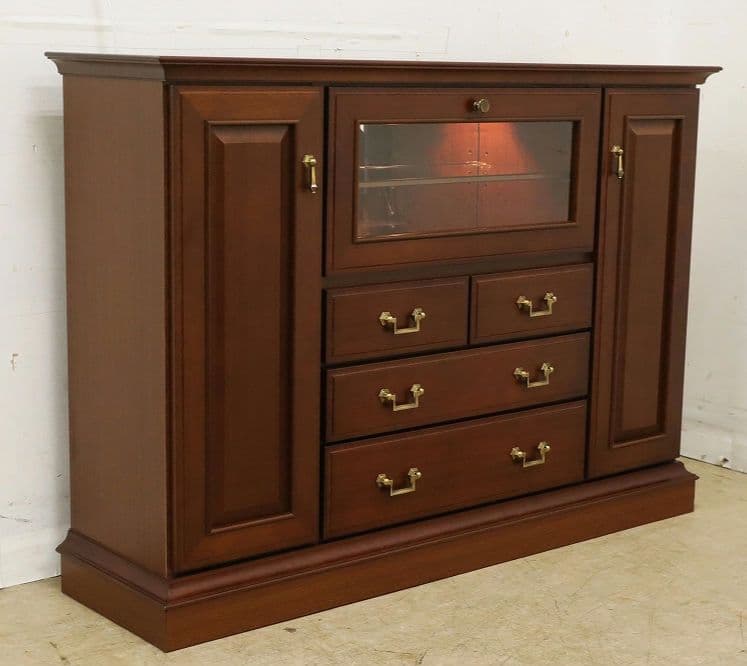 展示品！マルニ【地中海シリーズ】高級サイドボード118・照明付・飾り棚AVボード