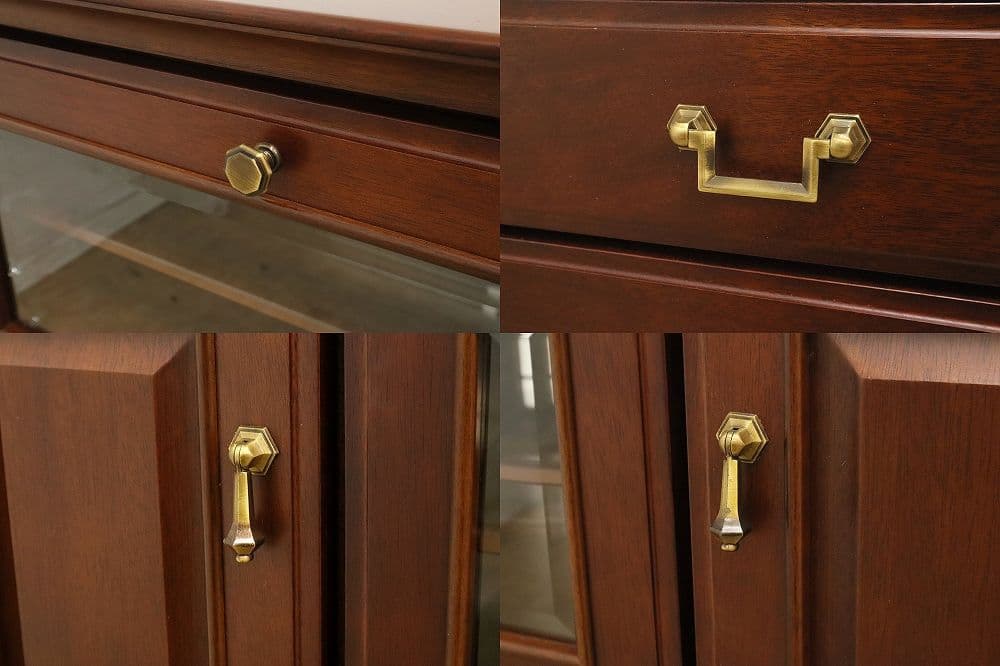 展示品！マルニ【地中海シリーズ】高級サイドボード118・照明付・飾り棚AVボード