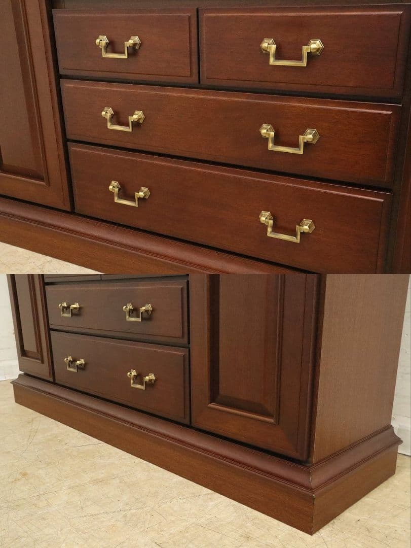 展示品！マルニ【地中海シリーズ】高級サイドボード118・照明付・飾り棚AVボード